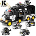 KOKKO Fire Truck Toy For Kids Engineering Car Model With Lights Music Storage Transport Vehicle For Boys Birthday Christmas Gifts. 