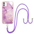 Lanyard Case for iPhone 11 Crossbody Strap Lanyard Phone Case Silicone Marble Pattern Soft TPU Bumper Cover. 