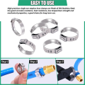JAERBEE 35pcs 1/2 Inch PEX Clamps, Stainless Steel Pex Crimping Ring, Single Ear Hose Clamp for Pex Pipe Fitting Connections. 