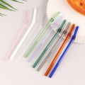 1pc Reusable Glass Straws Colorful Drinking Straw Eco-friendly High Borosilicate Glass Straw Party Favors Bar Drinkware. 