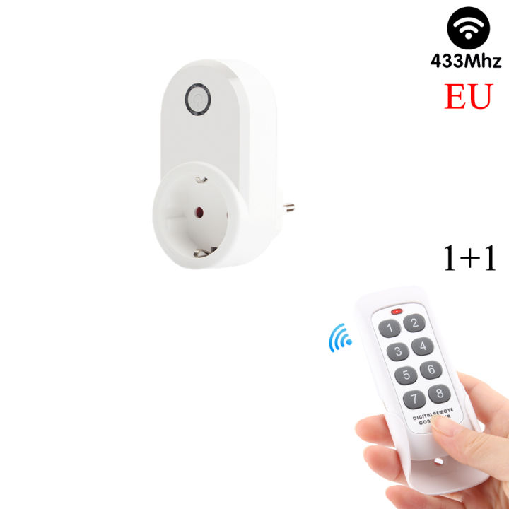 【Shop the Latest Trends】15A Smart Home Plug Wireless Socket Remote Control EU FR 433MHz Wall Electric Outlet Accessories Programmer Switch AC 220V LED