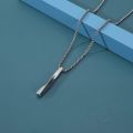 Personality Men Spiral Rectangle Necklace Minimalist Simple Ins Men's Pendant Jewelry. 