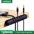 Ugreen Cable Organizer Silicone USB Cable Winder Flexible Cable Management Clips For Mouse Headphone Earphone Cable Holder. 