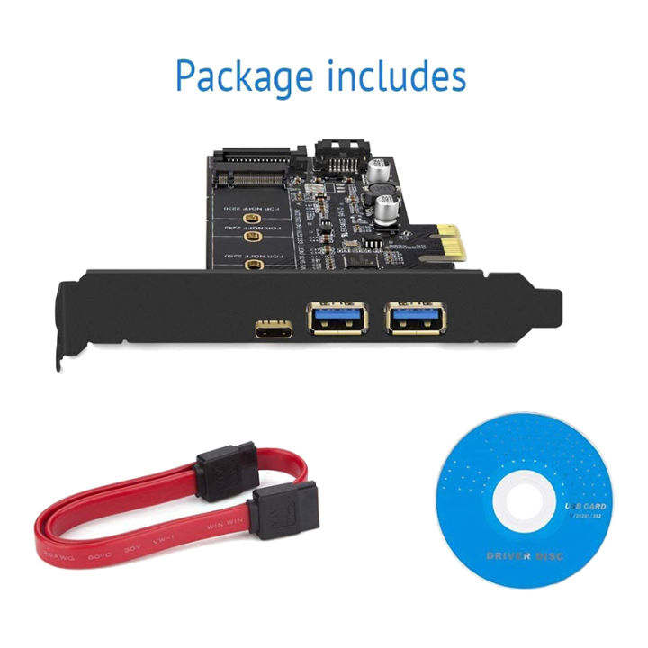 PCI-E%20to%20USB%203.0%20PCI%20Express%20Card%20Incl.1%20USB%20C%20and%202%20USB%20A%20Ports,%20M.2%20NVME%20to%20PCIe%203.0%20Adapter%20Card%20with%20Bracket%20-%20Image%208