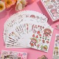 50 Sheets Japanese Paper Sticky Notebook Sticker Set Cartoon Anime Cute Girl Heart Student Label Diary diy Decoration Material Small Pattern Bedroom Dormitory Desk Wall. 
