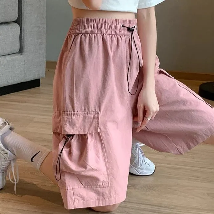 Korean%20Style%20Trendy%20Workwear%20Shorts%20Women's%20Loose%20High%20Waist%20Slimming%20All-Matching%20and%20Handsome%20Fashion%20Brand%20vibe%20Design%20Casual%20Sports%20Pants%20-%20Image%207