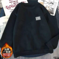 Couple men's and women's plaid sweater loose men's long-sleeved round neck youth all-match cotton sweater high-end maze casual. 