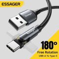 Essager 3A Fast Charging Cable Micro USB Type C Data Charger For iPhone Xiaomi Mobile Phone 540 Rotate Wire Cord. 
