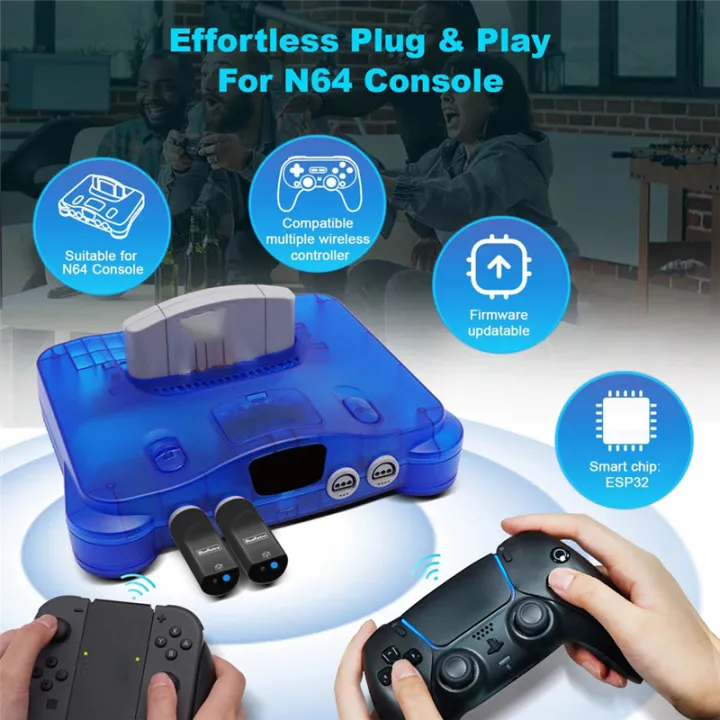 64 Controller Adapter Wireless Game Controllers Adapter 64 Console Gray | Daraz.lk