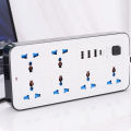 Multi Plug With Wire Code 3 in 1 USB Ports Type C port 4 Power Socket 2M length Wire Code. 
