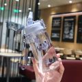 KECTTIO 550ML Kids Water Bottles With Straw Portable Leak-proof Seal School Water Cups Girl Drinking Kettles With Shoulder Strap. 
