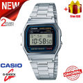 (Ready Stock) G-Sport Shock Men Sport Digital Classic Square Watch Shockproof and Waterproof Stainless Steel Band Sports Business Wrist Watches with 2 Year International Warranty A158WA-1D. 