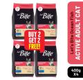 Let's Bite Active Adult Cat Food ( Buy two Get Two Free 400g X 4 ). 