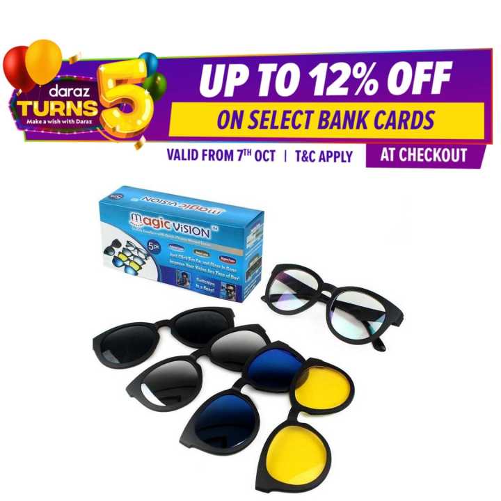 Sunglass%20Human%20Shoppy%20Magic%20Vision%20Stylish%20Sunglass%20With%20Quick-change%20Magnet%20Lenses%205%20Different%20Colors/5%20in%201%20Magic%20Vision%20HD%20glasses%20Changeable%20Magnet%20Clip%20On%20Sunglasses%20-%20Image%204