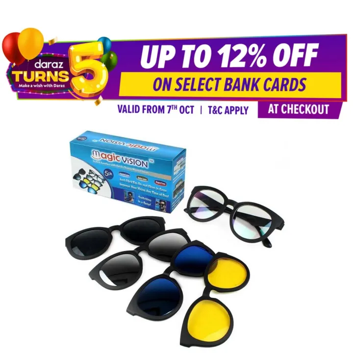 Sunglass%20Human%20Shoppy%20Magic%20Vision%20Stylish%20Sunglass%20With%20Quick-change%20Magnet%20Lenses%205%20Different%20Colors/5%20in%201%20Magic%20Vision%20HD%20glasses%20Changeable%20Magnet%20Clip%20On%20Sunglasses%20-%20Image%204