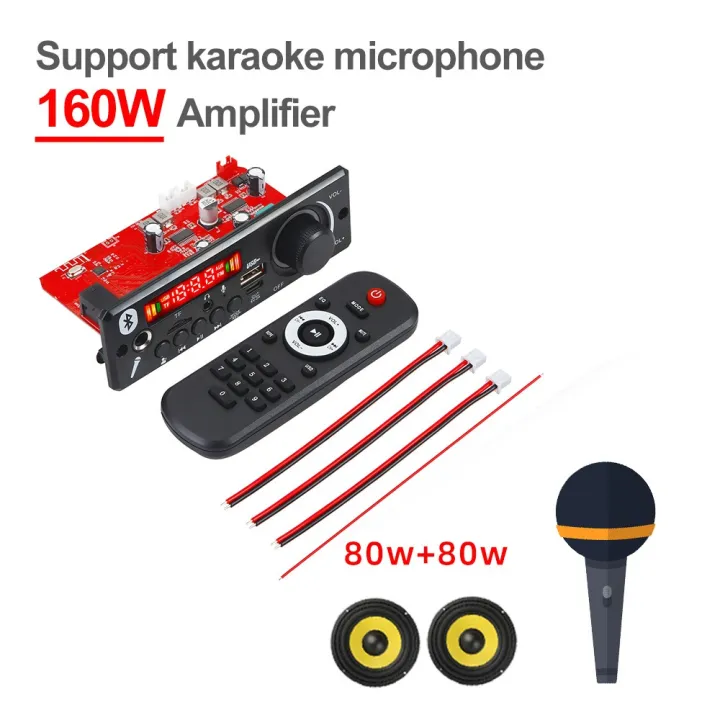 80W%20Amplifier%20DIY%20MP3%20Decoder%20Board%2012V%20160W%20Bluetooth%20Music%20Player%20Car%20FM%20Radio%20Module%20Microphone%20TF%20USB%20Handsfree%20Call%20Record%20-%20Image%203