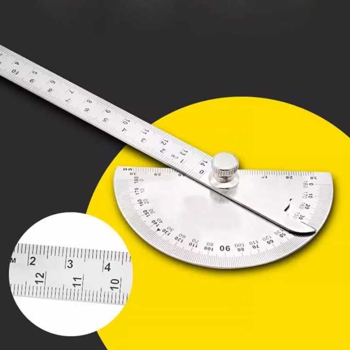 180 Degree Stainless Steel Protractor Ruler | Daraz.lk