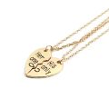 Couple Love Heart Stitching Pendant Girlfriend Boyfriend Chain Necklaces gift. 