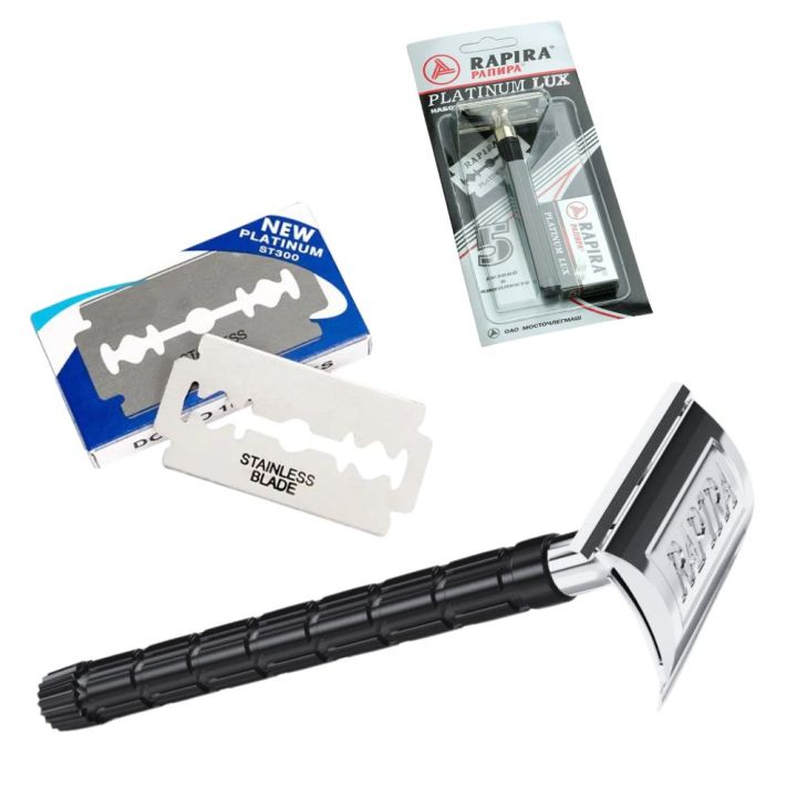 Plastic Handle Razor Plastic Handle Men Razor with Free 1 pcs Blade Men Double Edge Razor ...