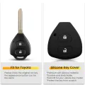 Silicone Car Key Case Cover For Toyota Auris HiLux Corolla Fortuner Prado Verso Camry Yaris Vitz Vios Ractis 2 Button. 