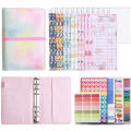 Magnetic Buckle Notebook PU Binder Buckle Notebook Fruit Budget Card Gradient Notebook Strap Notebook Binder Book. 