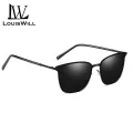 LouisWill Fashion Men Sunglasses UV400 Polarized Sunglasses Night Vision Sunglasses Retro Square Sunglasses Eyewear Ultra Light Elastic Leg Anti Glare Glasses Outdoor Sports Driving Sunglasses. 