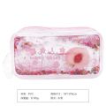 High-Profile Figure Cute Peach Quicksand Pencil Case Girl Heart Creative Sequins Korean Simple Quicksand Stationery Box. 