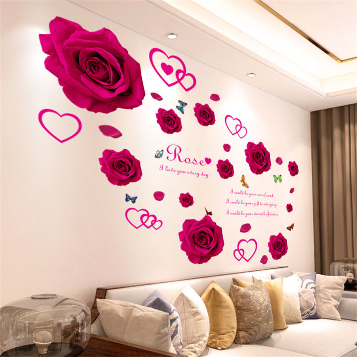 Self-Adhesive 3D Wall Stickers Living Room Decor Bedroom Warm Room ...