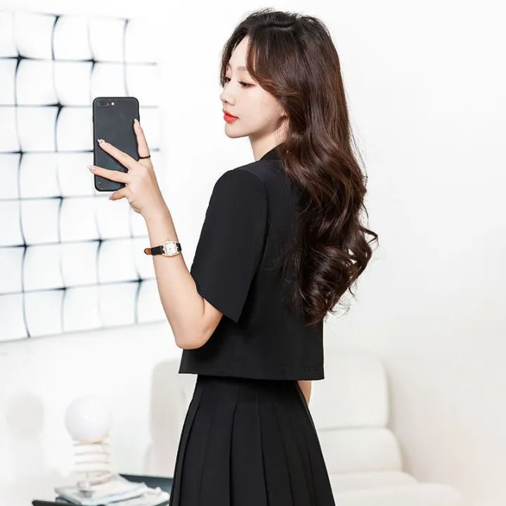 Short%20Small%20Suit%20Coat%20Women's%20Summer%20Thin%20Short-Sleeved%20Small%20Casual%20Temperament%20Office%20Wear%20Suit%20Small%20Shirt%20Summer%20-%20Image%202
