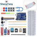 Starter Kit for Arduino Uno R3 Breadboard Basic simple learning kit, sound/water level/humidity/distance detection, LED control. 