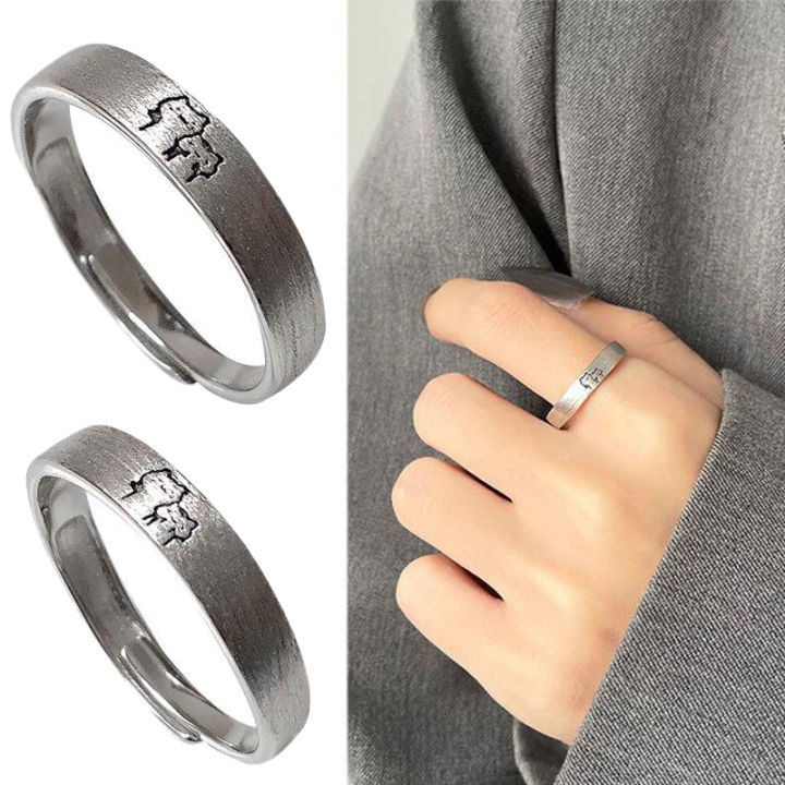 Simple%20Personality%20Cute%20Couple%20Ring%20Niche%20Personality%20Vintage%20Opening%20Adjustable%20Pair%20Rings%20Fashion%20Jewelry%20-%20Image%204