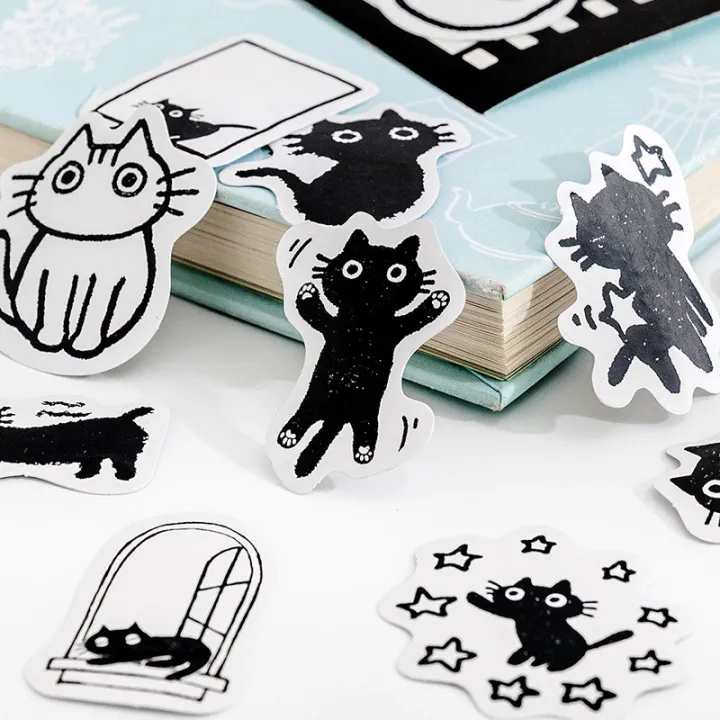 45PCS%20Black%20Cat%20Theme%20Stickers%20Decoration%20Kawaii%20Cute%20Cats%20Stickers%20Self-adhesive%20Scrapbooking%20Stickers%20For%20Laptop%20Planners%20-%20Image%204