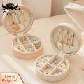 Carat Jewelry Box Zipper Closure Po ble Jewelry Display Travel Storage Box. 