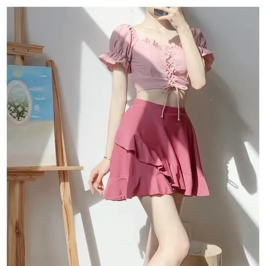 Swimsuit%20Women's%20Summer%20Split%20Skirt%20Conservative%20Hot%20Spring%20plus%20Size%20Covering%20Belly%20Thin2023New%20Student%20Swimwear%20Fairy%20Style%20-%20Image%203