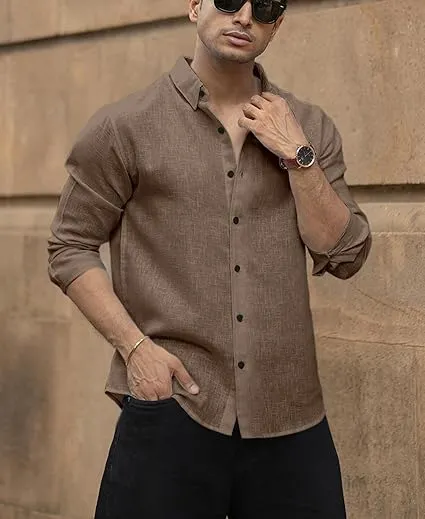 Men's%20Solid%20Linen%20Cotton%20Shirt%20%7C%20Casual%20%7C%20Plain%20%7C%20Full%20Sleeve%20%7C%20Summer-Regular%20Fit%7C%20Men%20Stylish%20Shirt%20%7C%20Everyday%20Formal%20Wear%20(FROM%20INDIA)%20-%20Image%204