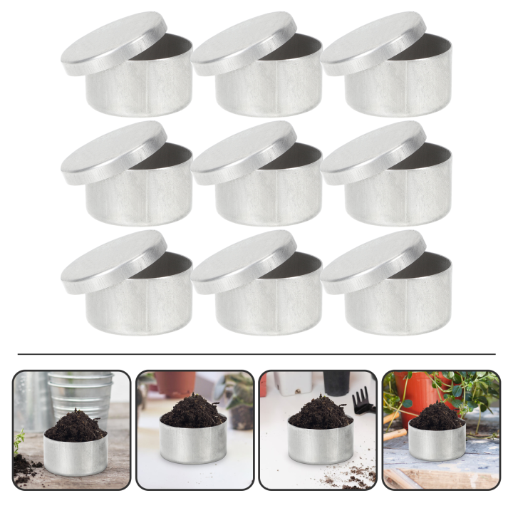 9 Pcs Soil Sampling Box Pan Pans Pie Boxes Tiny Containers with Lids Weighing Storage Empty Sample Jars Lip Gloss Travel