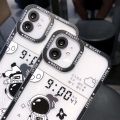 Moxmo Cute Space Astronaut Transparent Back Cover For iPhone 15 14 13 12 11 Plus Pro Max Mini XS Max XR X 8 7 SE 2020 Lens Protective Case ShockProof Soft Bumper Phone Case Mars NASA TPU. 
