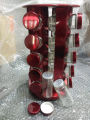 20 Jars Rotating Kitchen Maroon Spice Rack Stainless steel. 