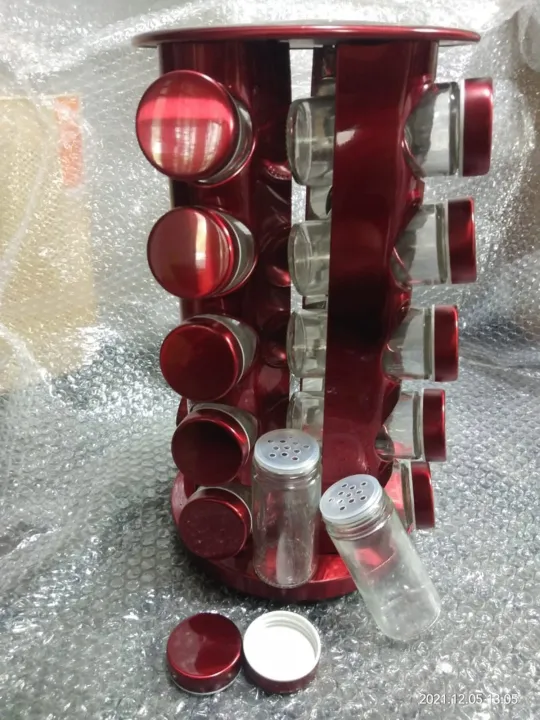 20%20Jars%20Rotating%20Kitchen%20Maroon%20Spice%20Rack%20Stainless%20steel%20-%20Image%203