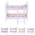 1/12 Scale Dollhouse Miniature Furniture Bunk Bed Bunny 1:12 Doll Decor Pretend Play Collectibles Gift. 