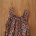Yfashion Girls Cotton Sleeveless Swimwear Trendy Leopard Printing One-piece Mesh Skirt Breathable Swimsuit For 6m-5y Children. 