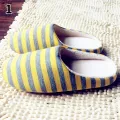 Women\'s Men\'s Winter Striped Warm Soft Anti-Slip  Indoor Shoes Home Slippers. 