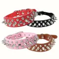 haosu® Pet Dog Rivet Collar Spiked Studded Strap Faux Leather Buckle Neck Collar. 