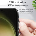 Biruiqu For Samsung Galaxy S24 S24+ S24 Plus S24 Ultra Shockproof Starry Colorful Tempered Glass Back Soft Silicone Edge Case Cover. 