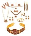 Bharatanatyam Multicolor Brass Classical Dance Jewellery Set For Women (Pack Of 10 Item). 