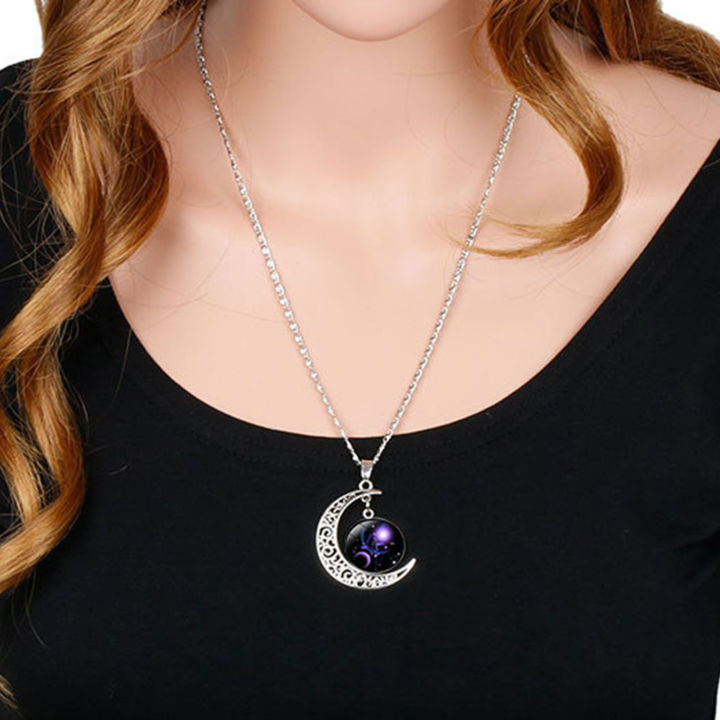 Chain%20Necklace%2012%20Constellation%20Moon%20Pendant%20Women%20Necklace%20-%20Image%204
