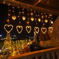 Fairy Curtain Light Love Heart Style Battery Powered Wire String Lights Suitable for Valentine's Day Wedding Birthday Decoration. 