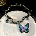 【Cheap】chocker Black Butterfly Necklace Neck Accessories Women Sweet Cool Spice Girls y2k Heavy Industry Collar Punk Necklace High Grade. 