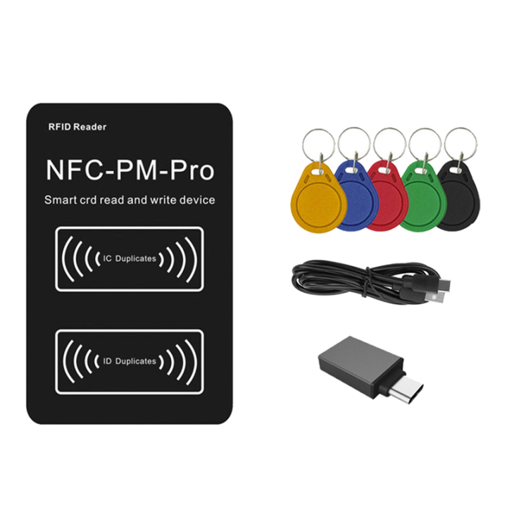 RFID Smart Chip Reader PM PRO Decoder+5XUID Keychain NFC Key Copier 13 ...