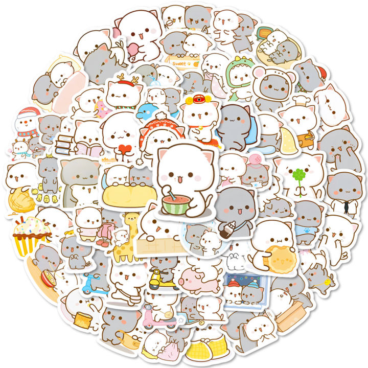 240%20pcs%20Peach%20and%20Goma%20Stickers%20Lovely%20Cute%20Cat%20Couple%20Stickers%20for%20Laptop%20Scrapbook%20Journal%20Kids%20Girls%20Boys%20Stickers%20-%20Image%204